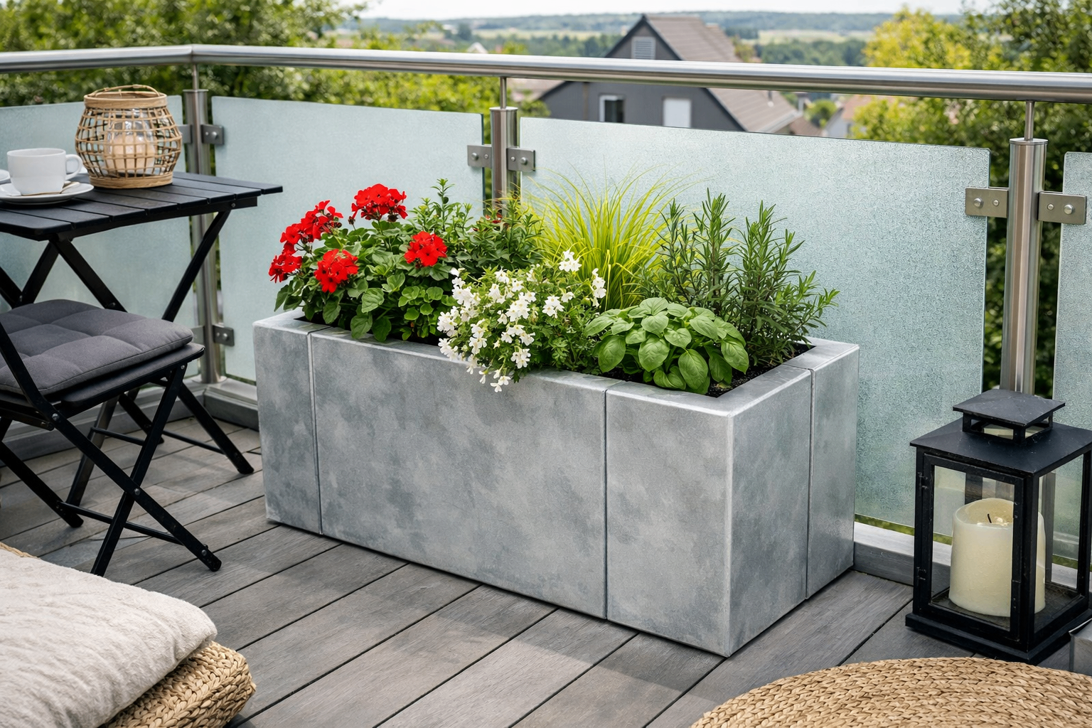 Pflanztrog aus Blech für Balkon und Terrasse